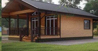 Проект одноэтажного дома из бруса с террасой - Строительство в Нальчике от Строй-Нль от 136994 руб.